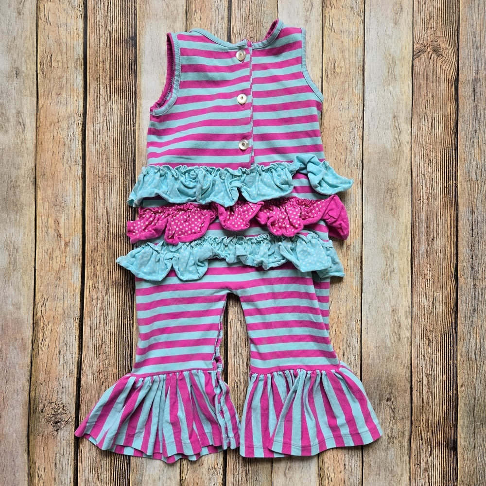 Mustard Pie Striped Ruffle Romper - Picture 2 of 3